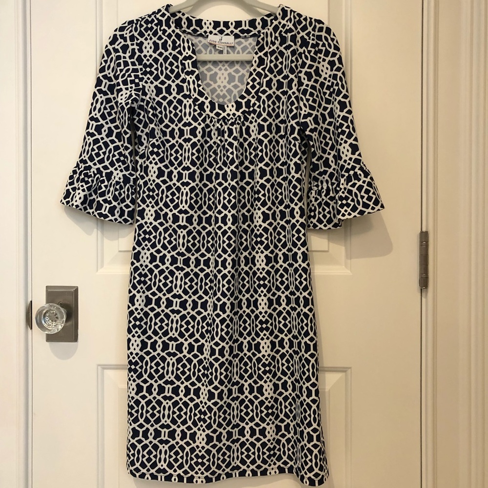 Jude Connally Kerry dress, navy & white